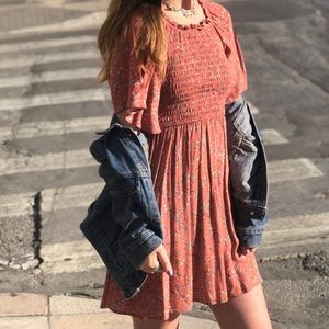 Pink floral flutter-sleeve dress from Francesca’s